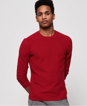 Superdry Supima® Cotton Crew Neck Férfi Ugró Piros | MUAPI7609